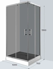 Душевой уголок Parly QZ71S N 100*70*195 стекло тонированное с поддоном