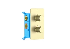 Термостат Aquatek Европа AQ1393BG для ванны и душа скрытый монтаж на 3 потребителя шлифованное золото