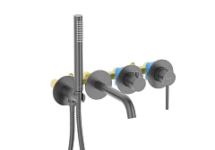 Смеситель Aquatek Европа AQ1344BGM для ванны и душа скрытый монтаж оружейная сталь