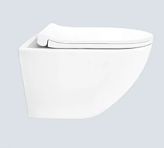 Подвесной унитаз Ceruttispa Амичи/Amici 33,5*49 Торнадо безободковый с крышкой-сиденьем микролифт