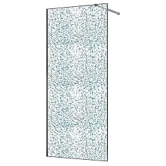 Душевая перегородка Azario Валк-ин AZ-275-100-MGR-CBR 100х200 L/R эффект битого стекла профиль матовый графит