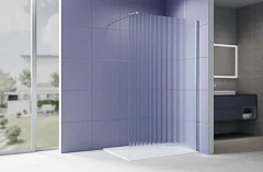 Душевая перегородка Aquatek Walk-in AQ.WI.100.2CH 100*200 с держателем L/R профиль хром, стекло рифленое без поддона