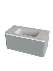 Тумба с раковиной Knotlor Грация 90 с подсветкой серый шелк