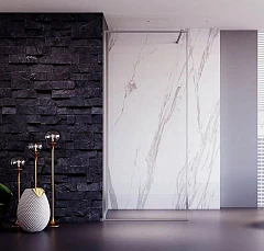 Veconi Душевая перегородка KR-81 Волк-ин (свободный вход) прозрачная KR81-120-01-C8