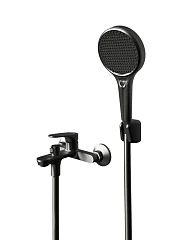 Смеситель Knotlor Слайд/Slide KN-82/GM для ванны и душа с душевыми аксессуарами вороненая сталь