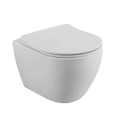 Подвесной унитаз Cezares Стайлус/Stylus 66,5*51 безободковый Торнадо с крышкой-сиденьем микролифт