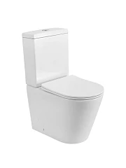 Унитаз-компакт Cezares Лайнер/Liner 37,5*60 безободковый Торнадо с крышкой-сиденьем микролифт