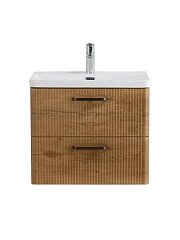 Тумба с раковиной BelBagno Дуэ/Due 50 Rovere Nature, ручки матовый темный никель