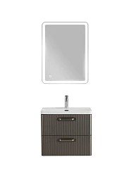 Комплект мебели BelBagno Дуэ/Due 50 оружейная сталь, ручки атласный никель