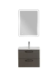 Комплект мебели BelBagno Дуэ/Due 50 оружейная сталь, ручки сатиновый никель