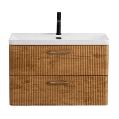 Тумба с раковиной BelBagno Дуэ/Due 80 Rovere Nature, ручки сатиновый никель