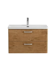 Тумба с раковиной BelBagno Дуэ/Due 80 Rovere Nature, ручки хром полированный