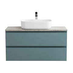 Тумба с раковиной BelBagno Крафт/Kraft 100 голубая матовая со столешницей Marmo Grigio Lucido