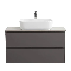 Тумба с раковиной BelBagno Крафт/Kraft 100 темно-серая матовая со столешницей Bianco Opaco