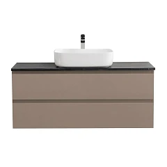 Тумба с раковиной BelBagno Крафт/Kraft 120 с двумя ящиками бежевая матовая (столешница Marmo Nero Opaco)