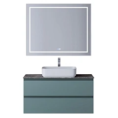 Комплект мебели BelBagno Крафт/Kraft 100 голубой матовый со столешницей Granito