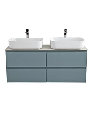 Тумба с раковиной BelBagno Крафт/Kraft 120 с четырьмя ящиками голубая матовая (столешница Cemento)