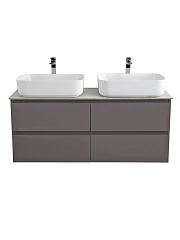 Тумба с раковиной BelBagno Крафт/Kraft 120 с четырьмя ящиками темно-серая матовая (столешница Cemento)