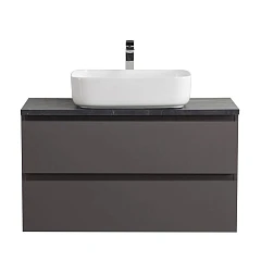 Тумба с раковиной BelBagno Крафт/Kraft 80 темно-серая матовая (столешница Marmo Nero Opaco)
