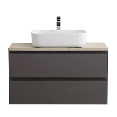 Тумба с раковиной BelBagno Крафт/Kraft 90 темно-серая матовая (столешница KEP-90-MCO)