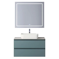 Комплект мебели BelBagno Крафт/Kraft 80 голубой матовый (столешница Bianco Opaco)