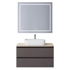 Комплект мебели BelBagno Крафт/Kraft 80 темно-серый матовый (столешница Marmo Crema Opaco)