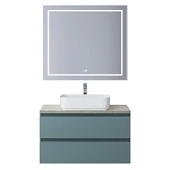 Комплект мебели BelBagno Крафт/Kraft 80 голубой матовый (столешница Marmo Grigio Lucido)