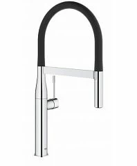 Смеситель Grohe Essence+ 30294000 для кухни гибкий излив хром/черный