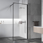 Душевая перегородка Vincea Walk-In 100*200 стекло рифленое профиль черный матовый без поддона Душевая перегородка Vincea Walk-In 100*200 стекло рифленое профиль черный матовый без поддона