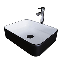 Накладная раковина Grossman Color GR-4043BW 50,5*39 черная/белая