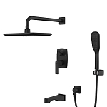 Душевой комплект Lemark Ursus LM7222BL с изливом скрытый монтаж черный Душевой комплект Lemark Ursus LM7222BL с изливом скрытый монтаж черный