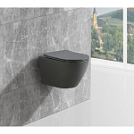 Подвесной унитаз Esbano Amapola 36,5*53 Matt Gray безободковый с крышкой-сиденьем микролифт Slim Подвесной унитаз Esbano Amapola 36,5*53 Matt Gray безободковый с крышкой-сиденьем микролифт Slim