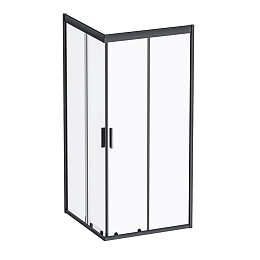 Душевой уголок AM.PM Gem Square 90*90*200 профиль черный матовый без поддона