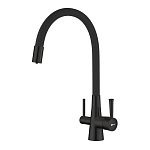 Смеситель Lemark Comfort LM3075BL для кухни с функцией подключения фильтра и гибким изливом черный матовый Смеситель Lemark Comfort LM3075BL для кухни с функцией подключения фильтра и гибким изливом черный матовый