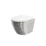 Подвесной унитаз Grossman Color GR-4455SWS 36*49 серебро (белый внутри) безободковый с крышкой-сиденьем микролифт Slim Подвесной унитаз Grossman Color GR-4455SWS 36*49 серебро (белый внутри) безободковый с крышкой-сиденьем микролифт Slim