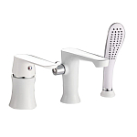 Смеситель на борт ванны Haiba HB80804 на 3 отверстия белый/хром Смеситель на борт ванны Haiba HB80804 на 3 отверстия белый/хром