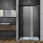 Душевая дверь в нишу Vincea Soft VDS 110*195 с доводчиками профиль черный матовый без поддона Душевая дверь в нишу Vincea Soft VDS 110*195 с доводчиками профиль черный матовый без поддона
