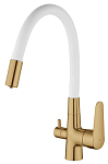 Смеситель Esko Coral CL03GW для кухни с подключением к фильтру, белый, Gold Смеситель Esko Coral CL03GW для кухни с подключением к фильтру, белый, Gold