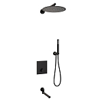 Душевой комплект RGW Shower Panels SP-370-B с термостатом и изливом скрытый монтаж черный матовый Душевой комплект RGW Shower Panels SP-370-B с термостатом и изливом скрытый монтаж черный матовый