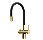 Смеситель Sancos Lucia SC4004BG для кухни с функцией подключения фильтра брашированное золото/черный Смеситель Sancos Lucia SC4004BG для кухни с функцией подключения фильтра брашированное золото/черный