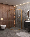 Душевой уголок Cezares Molveno MOLVENO-RH-11-120/110-C-BORO-IV 120*110*195 профиль брашированное золото без поддона Душевой уголок Cezares Molveno MOLVENO-RH-11-120/110-C-BORO-IV 120*110*195 профиль брашированное золото без поддона