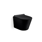 Подвесной унитаз Vincea Piatti 36*53 черный матовый с крышкой-сиденьем микролифт Slim Подвесной унитаз Vincea Piatti 36*53 черный матовый с крышкой-сиденьем микролифт Slim