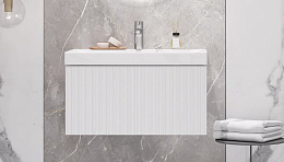 Тумба с раковиной Velvex Compo 70 белая подвесная