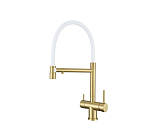 Смеситель Splenka S70.63.03 для кухни с функцией подключения фильтра золотой сатин