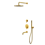 Душевой комплект Whitecross Y Brushed Gold с изливом скрытый монтаж брашированное золото Душевой комплект Whitecross Y Brushed Gold с изливом скрытый монтаж брашированное золото