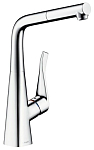Смеситель Hansgrohe Metris 14821000 для кухни выдвижной излив Смеситель Hansgrohe Metris 14821000 для кухни выдвижной излив