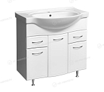 Тумба с раковиной Stella Polar Концепт 90 белый глянец Тумба с раковиной Stella Polar Концепт 90 белый глянец