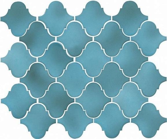 Керамическая плитка Kerama Marazzi Арабески Майолика 65005 26*30 голубая глянцевая мозаичная