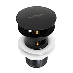 Донный клапан BelBagno BB-SAT-NERO с системой "Клик-клак" с переливом, черный Донный клапан BelBagno BB-SAT-NERO с системой "Клик-клак" с переливом, черный