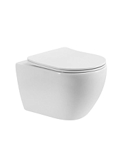 Подвесной унитаз Cezares Stylus-Tor 2.0 36,5*52 безободковый с системой смыва Торнадо с крышкой-сиденьем микролифт Slim